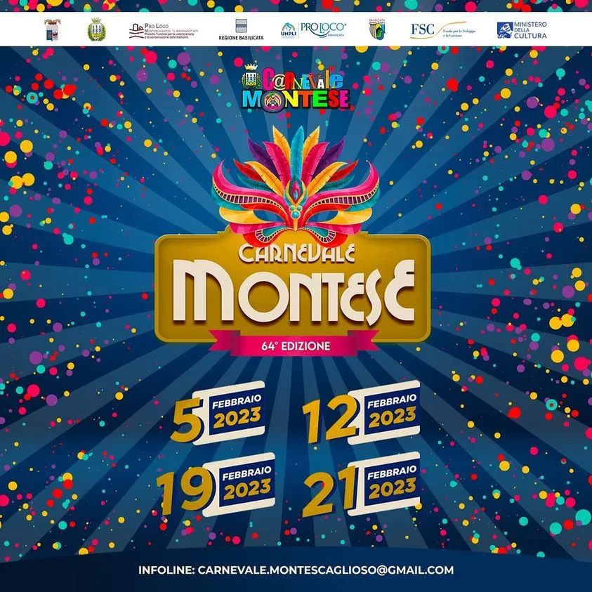 Locandina del programma ufficiale del Carnevale di Montescaglioso